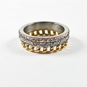 Stella 3 Tier Chain Stainless Steel Band Ring